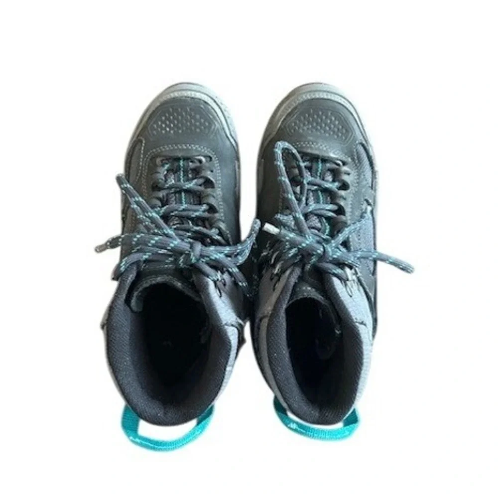 Vasque Kids AT UltraDry Hiking Boots Waterproof Gray Turquiose Lace Up Size‎ 2Y